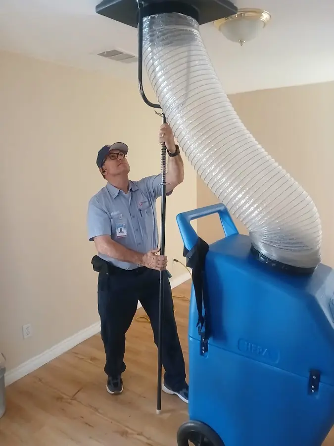 Mini Split Installation technician using HEPA equipment in Jacksonville